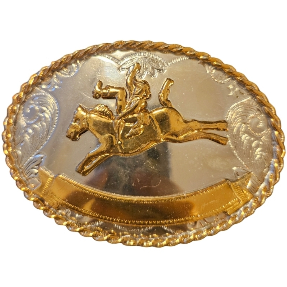 🏍 Bronco Riding Cowboy Belt Buckle